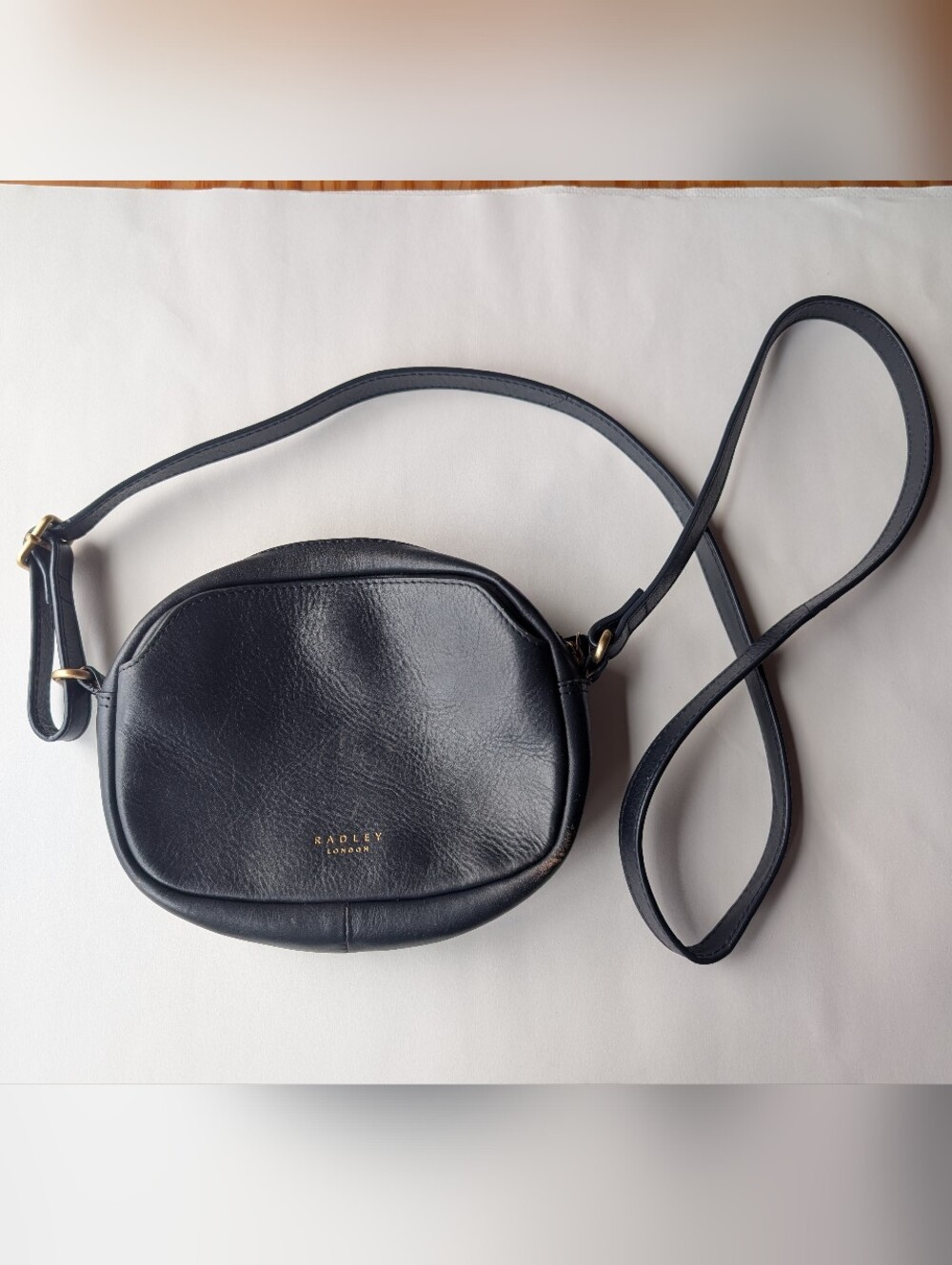 Radley London Medium Zip Leather Crossbody Purse Navy
